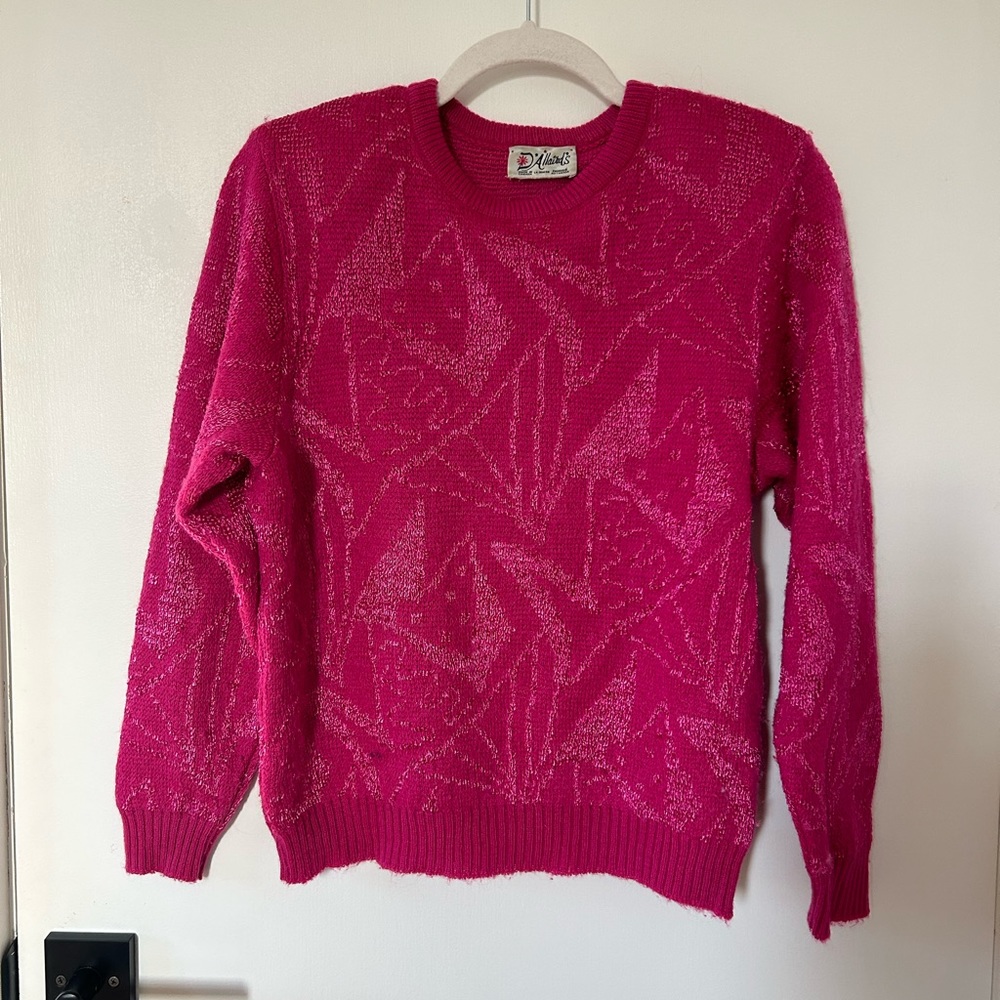 Vintage 80s hot pink sweater